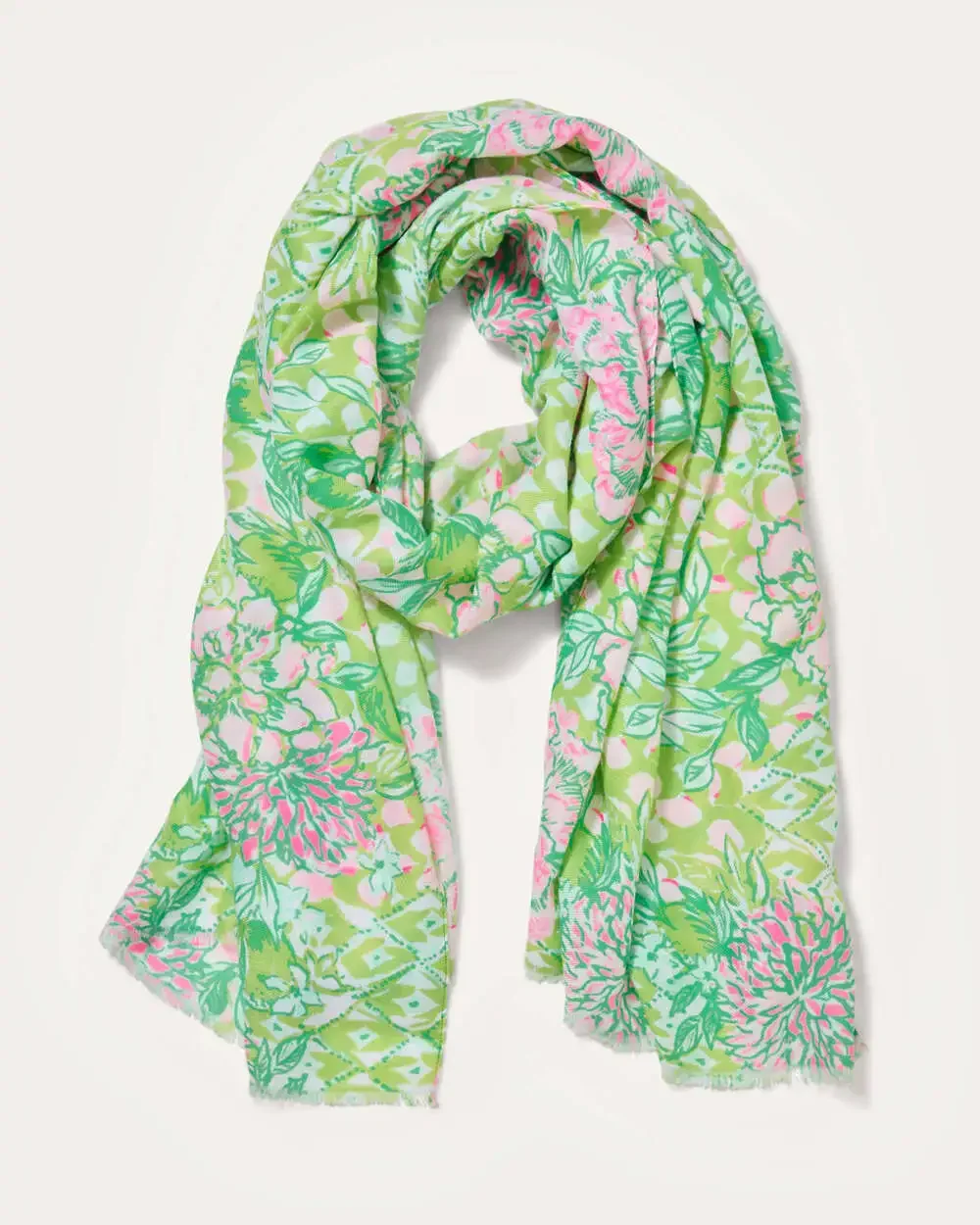 Lilly Pulitzer Twill Wrap in Fauna Green Lime Feeling Good